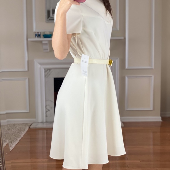 NWT Tahari ASL Cream Fit & Flare Dress, 6P - Picture 2 of 8